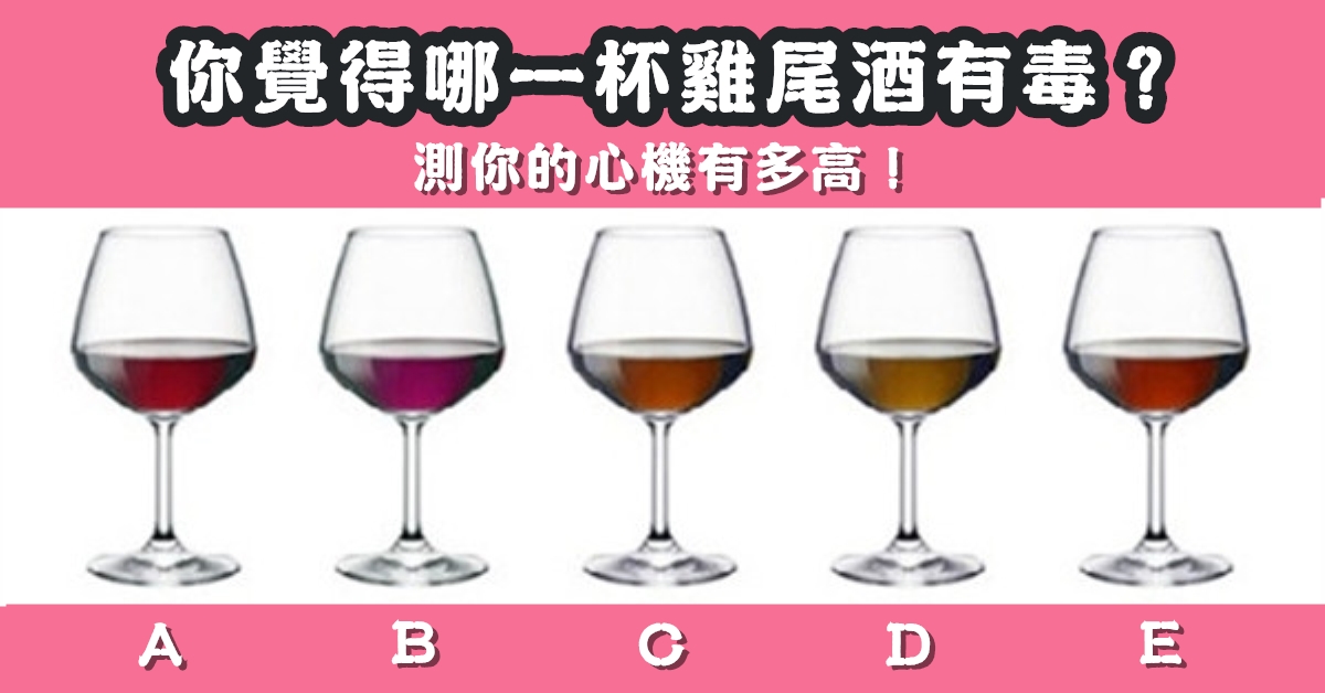 酒杯，有毒，心機，指數，心理測驗，星座寶寶