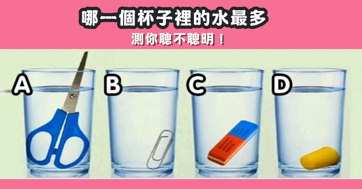 杯子，水多，聰明，心理測驗，星座寶寶