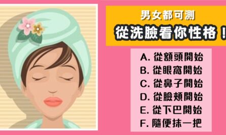 洗臉，習慣，看性格，心理測驗，星座寶寶