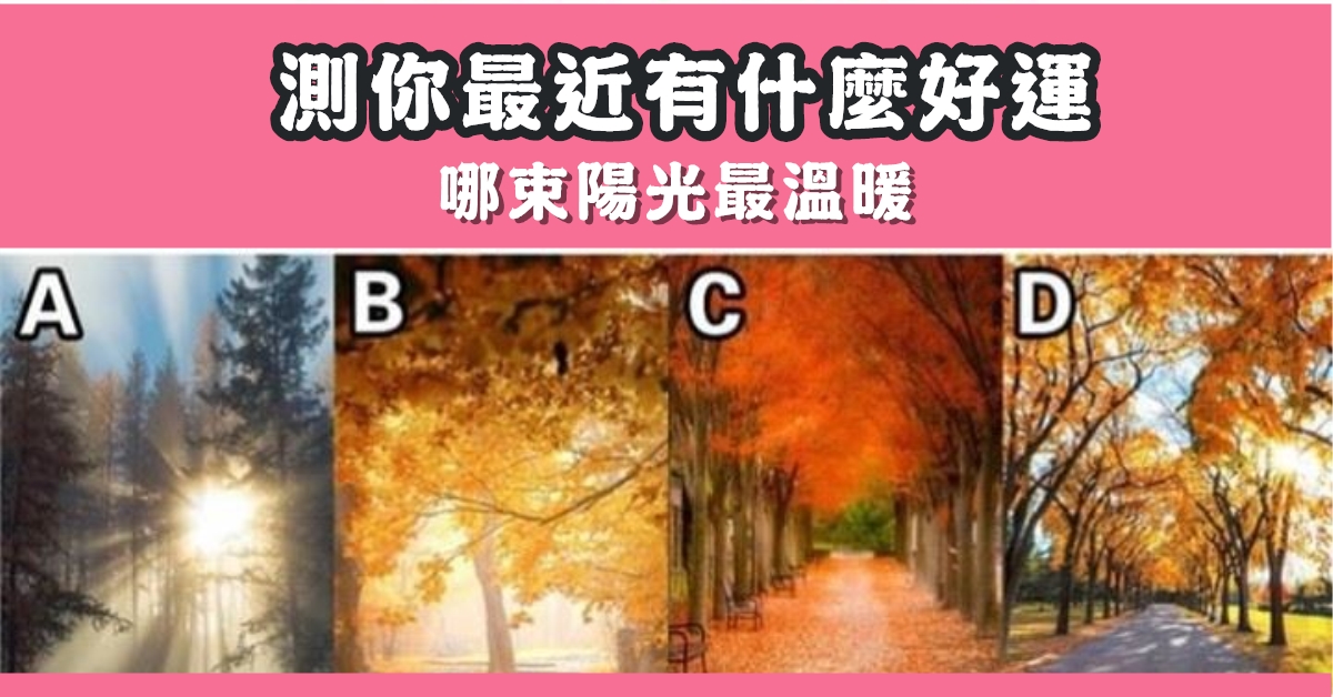 陽光，溫暖測試，最近好運，天賜好運，心理測驗，星座寶寶