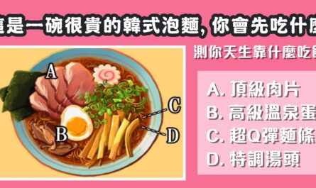 韓式泡麵，瘋傳測試，天生，靠什麼吃飯，心理測驗，星座寶寶