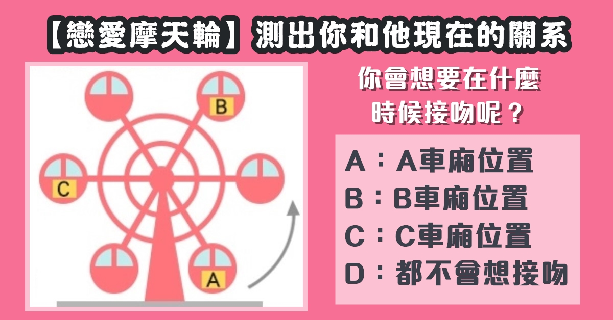 戀人，坐摩天輪，接吻，你和他，關係，心理測驗，星座寶寶