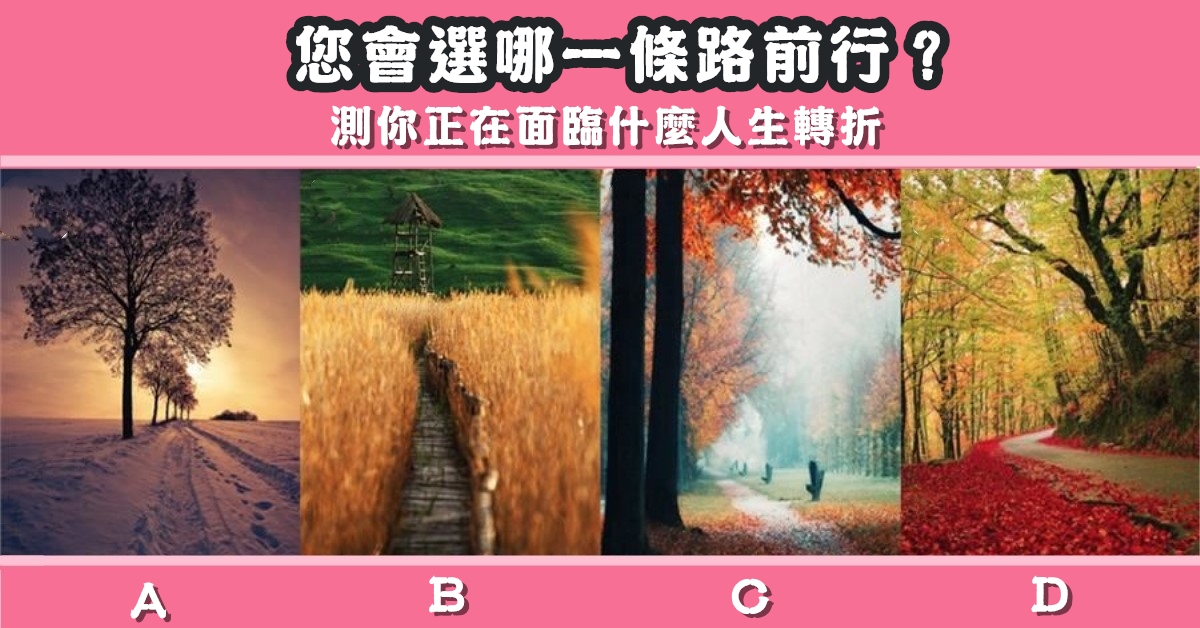 選擇，一條路，前行，正在，面臨，人生，轉折，心理測驗，星座寶寶